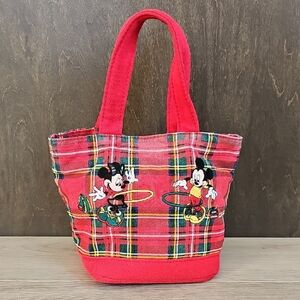 Vintage Disney Store Plaid Mickey & Minnie Mouse Hoola Hoop Small Handbag